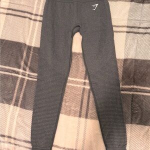 Gymshark Gray Leggings with Textured Compression Fit